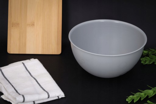 Kuchynská misa plastová, šedá, 19 cm, veľká, 1,5 l, na ovocný šalát, odolná