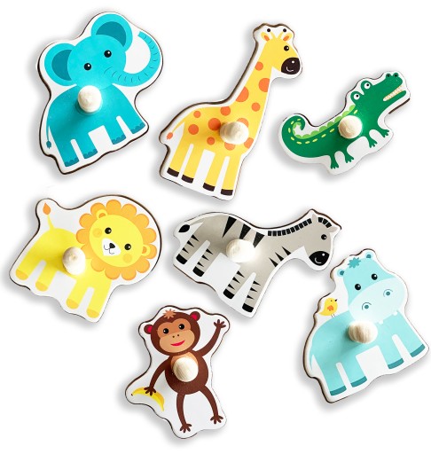 Drevené puzzle zoo SMILY PLAY Montessori