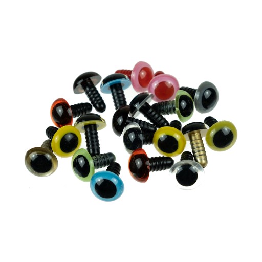 5 párov očiek, 12mm upínacie oká, mix farieb
