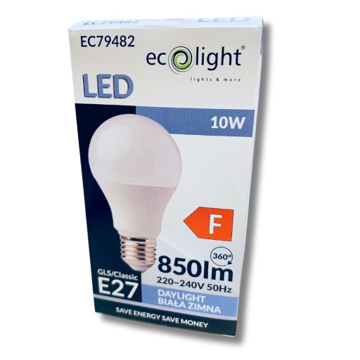 LED ŽIAROVKA E27 10W 6500K STUDENÁ FARBA 850lm Klas.