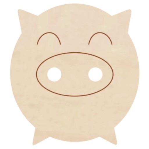 Ozdobný gombík PIGGY LARGE nášivka