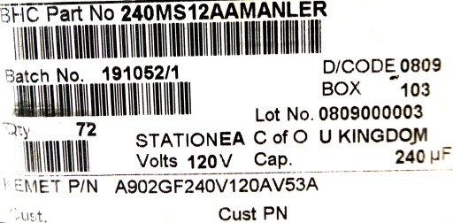 BHC RIFA 240uF 120V 25% Elektrolyt