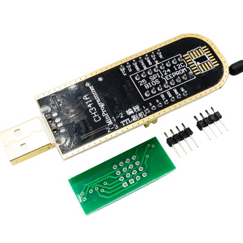 CH341A programátor SPI Flash pamäť EEPROM TTL ZIF 16 pin i2C zbernica
