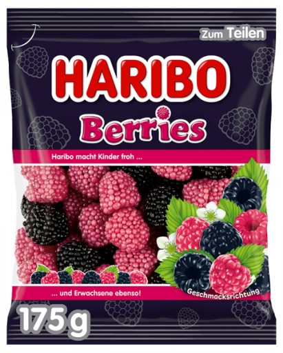 Haribo Berries malinové želé 175g z Nemecka
