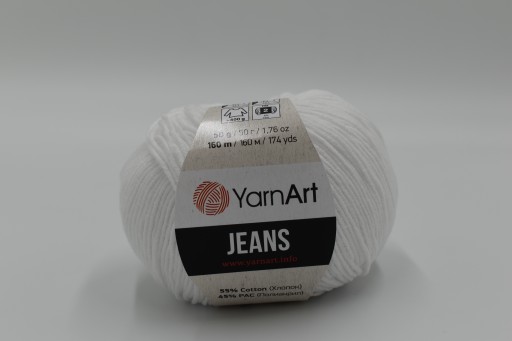 YARNART JEANS 62 optická biela priadza