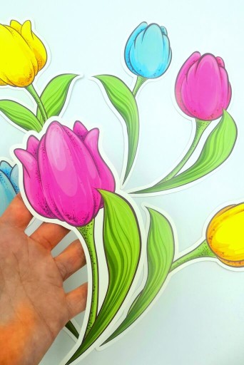 Jarná dekorácia, obojstranné TULIPÁNY