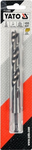 ŠESTIHRANNÁ 1/4 ŠPIRÁLOVÁ VŔTAČKA DO DREVA VŔTAČKA 13mm HSS OCEL