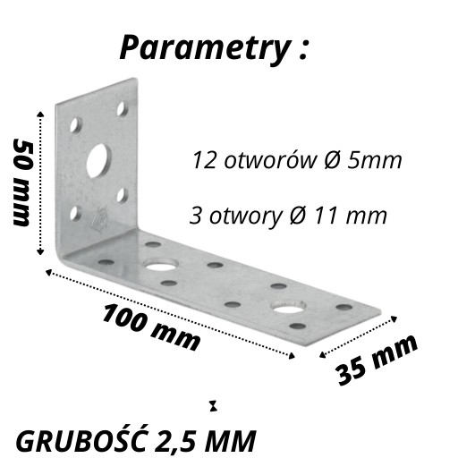 OCELOVÝ UHLOVÝ KONEKTOR 50x100x35 MM TESÁRNY