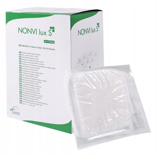 NETKANÉ KOMPRESY STERILNÉ MERAČE 7,5x7,5cm 125 kusov NOVI lux S