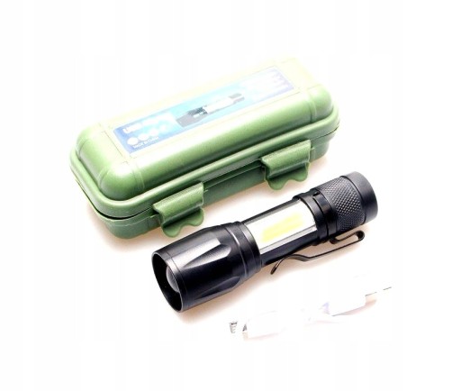 VÝKONNÉ MALÉ MEGA TAKTICKÉ COB ZOOM NABÍJACIE SVETLO NA KAMPOVANIE LED USB