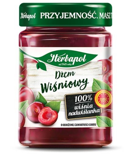 Herbapol čerešňový džem, s nízkym obsahom cukru, 280g