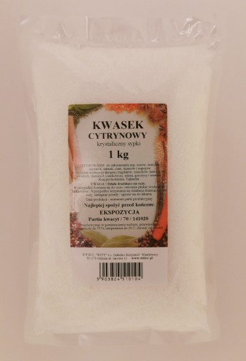 KYSELINA CITRÓNOVÁ 1kg, potravinárska, čistá