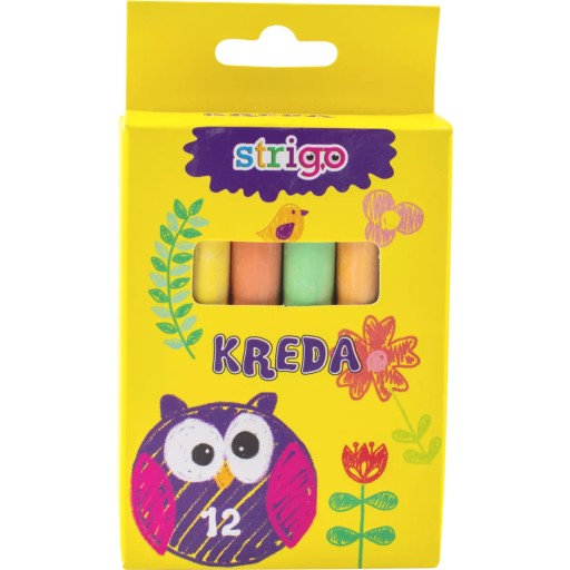 Farebná, bezprašná školská krieda, 12 ks