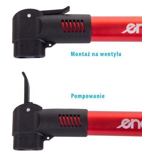 Enero BICYCLE PUMP, ručná, s rukoväťou, 4,8 bar, červená