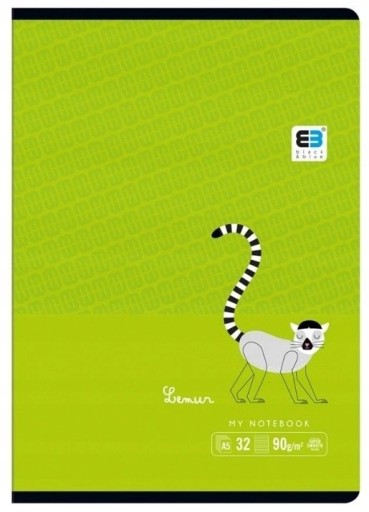 INTERDRUK NOTEBOOK A5 32 GRID TROPIC B&B LEMUR