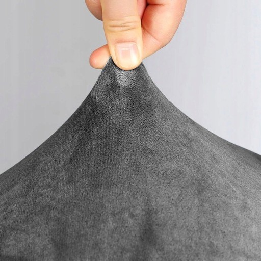 POTAH NA Škandinávske kreslo, SIVÁ VELÚROVÁ, ELASTICKÝ, UNIVERZÁLNY, HRUBÝ