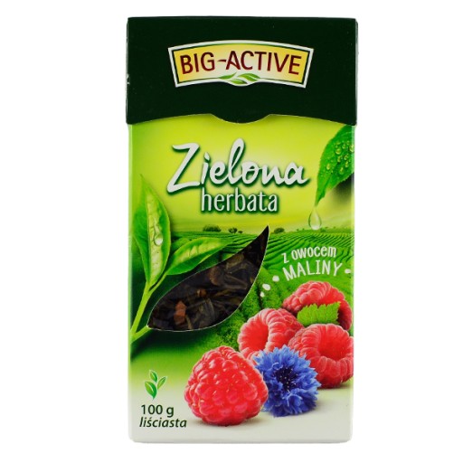 Big-Active zelený čaj s malinou 100g sypaný čaj