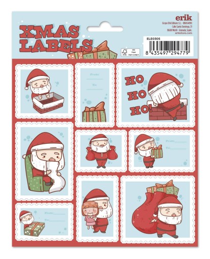 Dekoratívne darčekové nálepky Santa Claus 18 ks vianočná sada