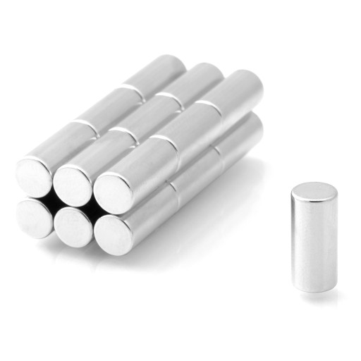 okrúhly NEODYMOVÝ MAGNET 6,4x14 N38 SADA 10 kusov SILNÝ