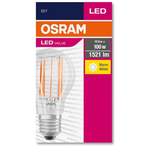 LED FILAMENTOVÁ ŽIAROVKA E27 11W = 100W 2700K 1521LM TEPLÁ BIELA A60 OSRAM