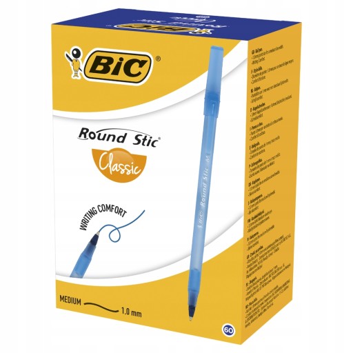 Guľôčkové pero BIC Round Stic, modré, 5 kusov