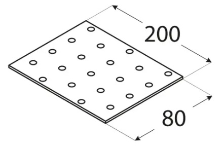 PERFOROVANÝ PLACHT PLOCHÁ TYČ TESNENIE PLACHTA 80x200x2,0MM