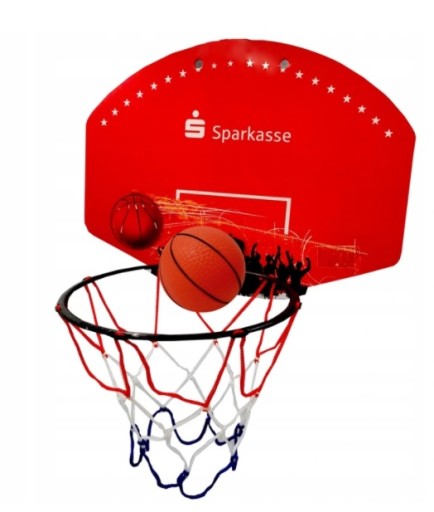 MINI BASKETBALOVÁ HRA KOMPLETNÁ SADA 2V1 TABUĽKA NA ZÁVES LOPTIČKY