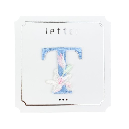 Opätovne použiteľné VYšívané kvety STICKER Letter T DIY