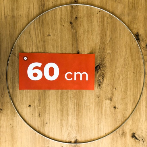 Kovový krúžok na lapač snov, STRIEBORNÝ, 60 cm