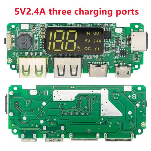 QC 2,4A USB-C Lightning BMS + LCD modul powerbanky