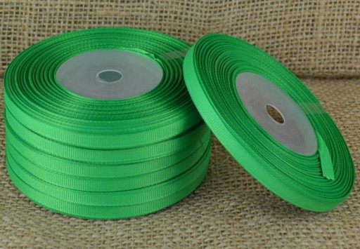 Stuha grogrénová stuha na ozdobu, ozdobná čelenka 6mm 22mb zelená