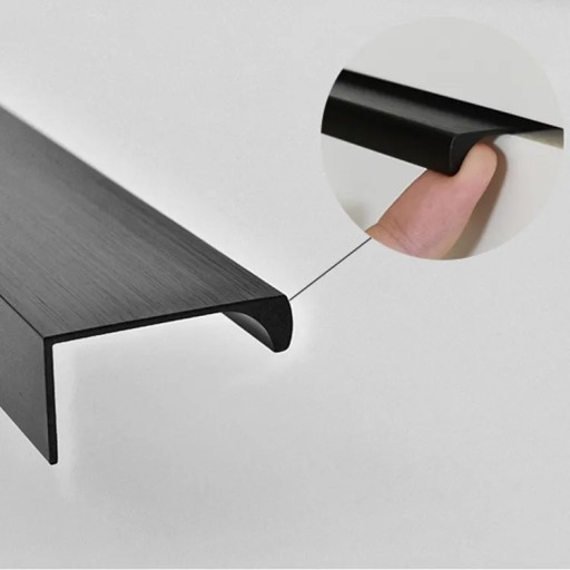 Nábytkové hranové madlo zábradlie MATTE BLACK 256mm