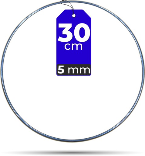 STRIEBORNÁ kovová obruč 30 cm 5 mm STRONG drôtená obruč