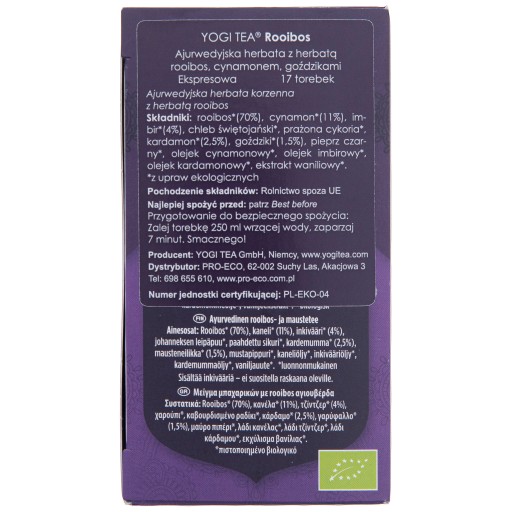 YOGI TEA ROOIBOS VRECKÁ 30,6G