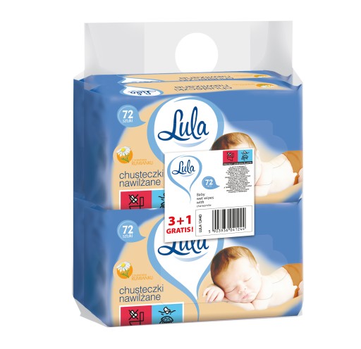 LULA vlhčené obrúsky s CHAMOMILE 4x72 ks