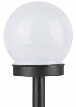 solárna záhradná lampa, mliečna, BIELA GUĽA 10cm P011
