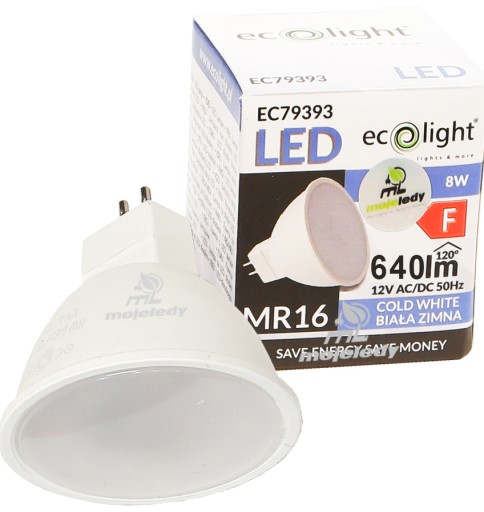 LED žiarovka 8W G5.3 MR16 65W studená 12V AC DC