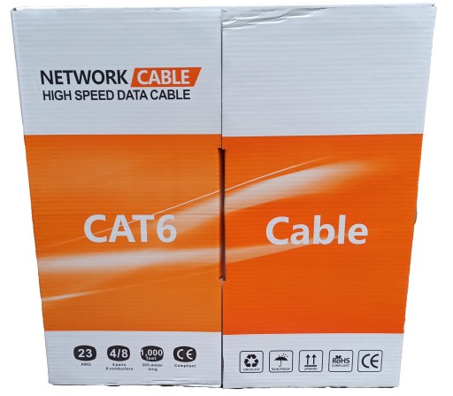 SIEŤOVÝ KÁBEL UTP CAT 6, SKÚTENÝ PÁR EUROKOMP, 10 m.