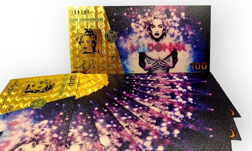 MADONNA Jedinečná ZLATÁ BANKOVKA Zberateľský DARČEK PRE FANOUŠKA