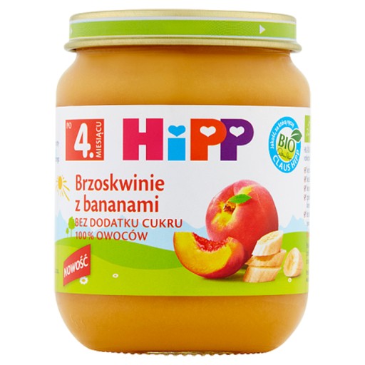 Broskyne s banánmi po 4 mesiacoch HiPP BIO 125g