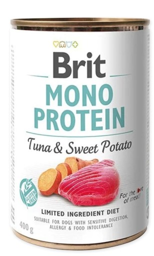 BRIT MONO PROTEIN TUNIACI SLADKÝ ZEMIAK MOKRÉ KRMIVO PRE PSA TUNIAKA SLADKÉ 400g