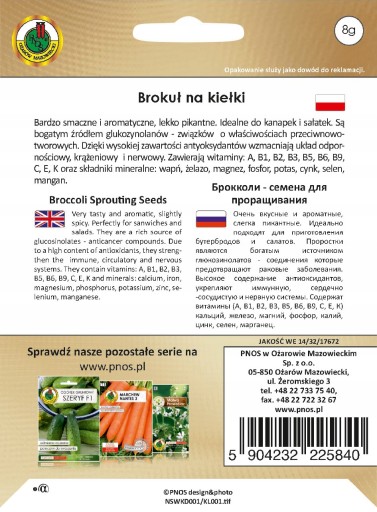 BROKOLIOVÉ SEMIENKA NA KLÍČKY PERFEKTNÉ DO ŠALÁTU VEĽA VITAMÍNOV 8g