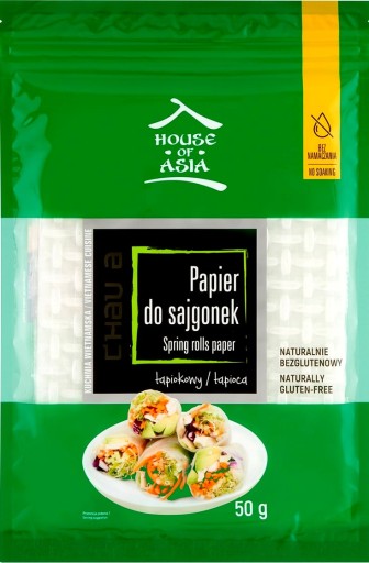 Tapiokový papier na jarné závitky a jarné závitky Bezlepkový 50g HOUSE OF ASIA