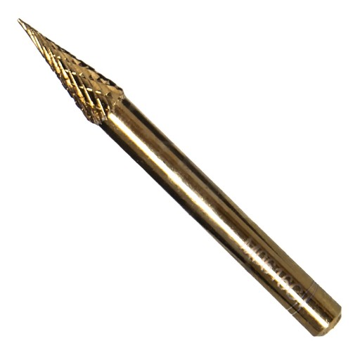 KUŽEĽOVÝ OTOČNÝ PILNÍK NA KOV 6MM M TiN MAG