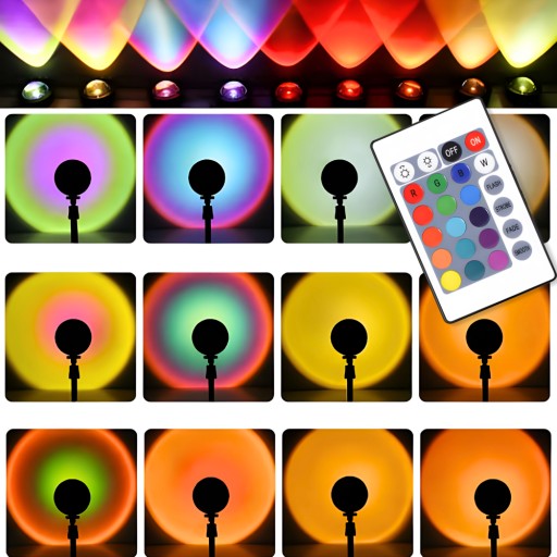 ZÁPAD SLNKA PROJEKTOROVÁ LAMPA VIACFAREBNÁ RGB LED NOčná nálada