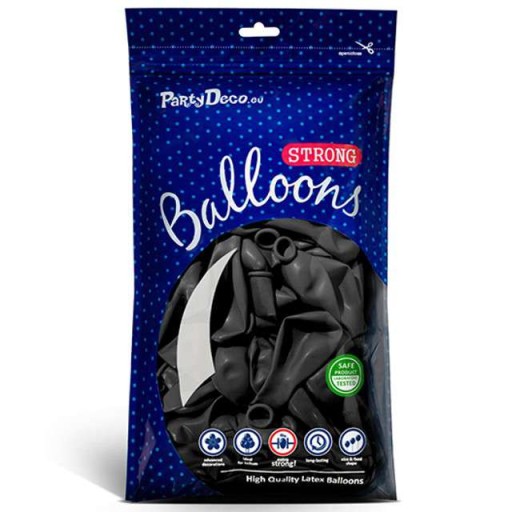 Profesionálne balóny 12 palcové METALICKÉ čierne 10 ks