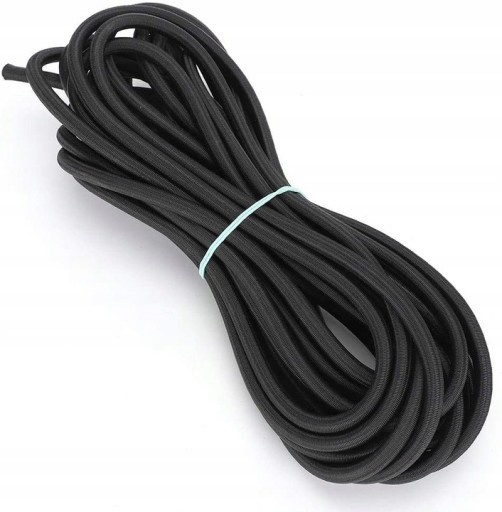 Okrúhla pletená elastická gumová šnúra 5 mm - čierna