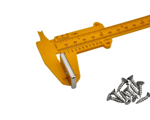 Neodymový tanierový magnet 30x20x5 N42 s kónickým otvorom 8/4 mm + 2x skrutka