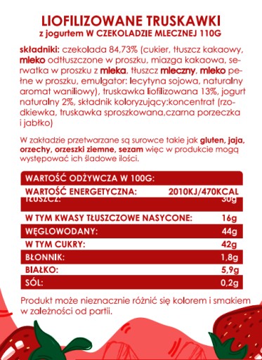 FORMELO MRAZOM SUŠENÉ JAHODY V NÁDOBE NA MLIEČNU ČOKOLÁDU 110G