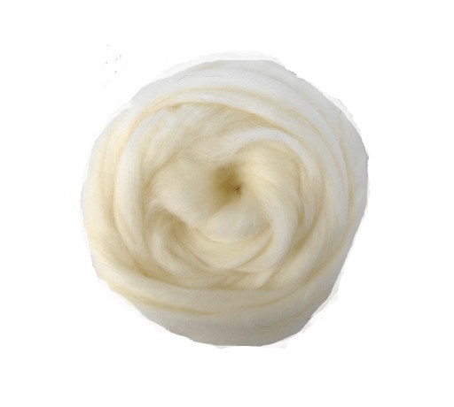 Česaná vlna, česaná plsť 100g BIELA-ECRU